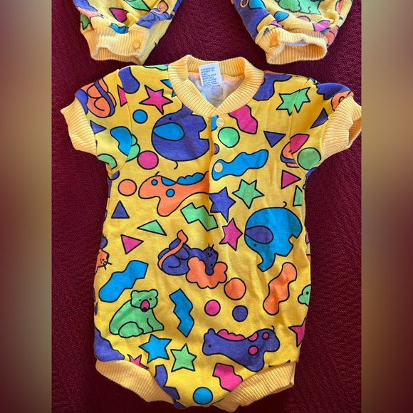 🐘🦁Vintage 90s Baby Onesie Set Sprockets Mervyns 6mo - Picture 9 of 11